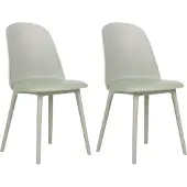 Beliani Ensemble de 2 chaises de salle à manger vert clair Fomby Lumarko