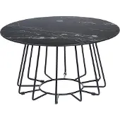 Beliani Table basse plateau noir avec effet marbre pieds en métal noir design glamour