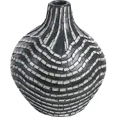 Beliani Vase décoratif Terre cuite noir / blanc 35 cm KUALU (1x)