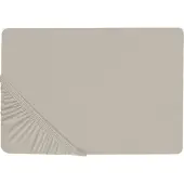 Beliani Drap-housse coton taupe 140 x 200 cm JANBU (140 x 200 cm)