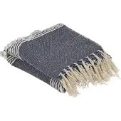 Beliani Couverture Nemli Tissu 130 X 150 Cm Bleu Foncé