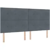 vidaXL Tête de lit LED avec bandes lumineuses LED gris 200 cm velours