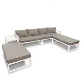 Perel Ensemble De Salon - Tout-en-un - Blanc + Gris
