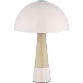 Nowa Lampe de table rétro champignon, aspect bois, champagne, H 36,5 cm