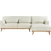 Beliani Canapé D'angle Simos Blanc Cassé Tissu Côté Gauche