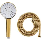 Beliani Pomme de douche avec flexible, métal doré, 5 modes de jet, style moderne, accessoires de salle de bain