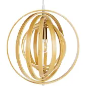 Beliani Lampe Suspension Murrell Bois Marron Clair