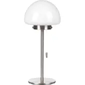 Beliani Lampe à poser argentée Base en métal Abat-jour en verre Interrupteur à tirette Lampe pour la maison ou le bureau dans un style minimaliste
