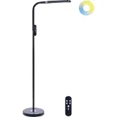 Beliani Lampadaire LED noir en matière synthétique 160 cm dimmable télécommande éclairage moderne maison bureau