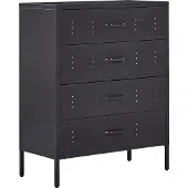 Beliani Armoire 4 Tiroirs En Acier Noir Enago
