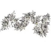 Beliani Guirlande de Noël LED effet neige 180 cm blanc SUNDO