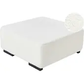 Beliani Ottoman Lungo Bouclé Blanc