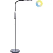 Beliani Lampadaire LED noir Matière synthétique Hauteur 148 cm coulissant Dimmer Eclairage moderne Bureau à domicile
