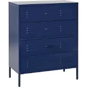 Beliani Commode À 4 Tiroirs En Métal Bleu Marine Enago