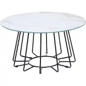 Beliani Table basse en marbre noir et blanc Bernie Lumarko