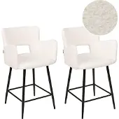 Beliani Ensemble de 2 chaises de bar Sanilac Lumarko blanc bouclé !