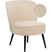 Beliani Fauteuil Voss Bouclé Beige Clair