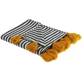 Beliani Couverture Sunwal Tissu 130 X 170 Cm Noir Blanc