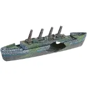 Flamingo Titanic Aquarium Decoration Vert 37.5 x 6 x 10 cm