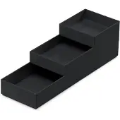 Moxom Jeu de bacs Modular Tray, 250x80x55mm, 3-TL., noir (3x, 25 x 8 x 5.50 cm)