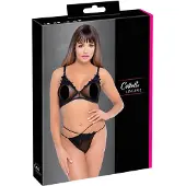 Cottelli - ensemble soutien-gorge dentelle transparent (noir) - L