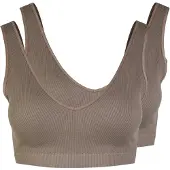 Pieces Symmi Rib Bra 2 Units Marron XS-S Femme