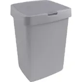 Sunware Poubelle Delta 25L gris - Poubelle en plastique avec couvercle à charnière