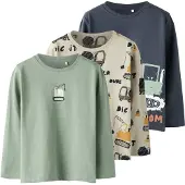Name it T-Shirt 'NMMNiko' mastic / bleu marine / brocart / vert pastel