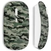 MANIACASE Souris sans fil - Militaire - Vert - Clé USB wifi incluse - Compatible Mac et PC - Ergonomique