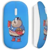 MANIACASE Souris Sans Fil - - Captain America - Optique - USB wifi - Compatible Mac et PC
