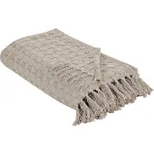 Beliani Couvre-Lits Bere Coton 200 X 220 Cm Taupe