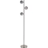 Beliani Lampadaire Acier argenté Verre 3 abat-jours ronds fumés Design glamour moderne Éclairage du salon
