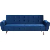 Beliani Canapé-Lit Selnes Bleu Marine Velours