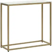 Beliani Console Delano Effet Marbre Doré