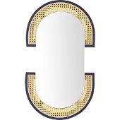 Beliani Miroir STAINS Rotin Naturel