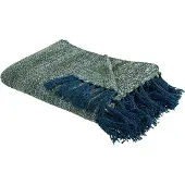 Beliani Couverture Paire Tissu 130 X 170 Cm Bleu Paon