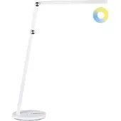 Beliani Schreibtischlampe LED weiss matt 48 cm verstellbar DORADO