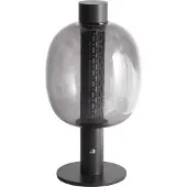 Beliani Lampe de table noire LED sans fil Aluminium Abat-jour en verre Intérieur Moderne