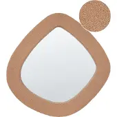 Beliani Miroir EPIRY Bouclé Marron clair