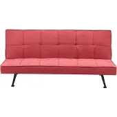 Beliani Canapé-Lit Hasle Rouge Tissu