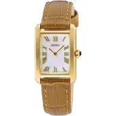Seiko SWR100P1 Montre Femme Rectangulaire Marron/Doré