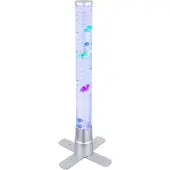 Globo Lampadaire Bubble Mendoza gris argenté avec poisson