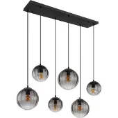 Globo Lampe suspendue 6 lumières Dallerta verre de fumée