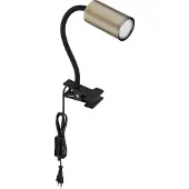 Globo Lampe à pince noire Robby avec laiton