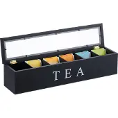 Relaxdays Teebox, Accessoires de thé, Noir