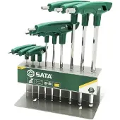 Sata 9 pcs. Poignée en T Jeu de clés à six pans creux à tête sphérique