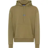 HUGO Sweat à capuche en molleton de coton avec étiquette logotée