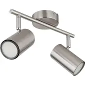 Globo Lampe de plafond à deux lumières Allvi nickel