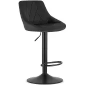 TEXTILOMANIE Tabouret De Bar - - Kast - Velours Noir/Base Noire