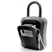 INF Boîte à clés à combinaison 4 chiffres — Coffre de rangement pour clés en alliage de zinc+plastique, 10 000 combinaisons Black